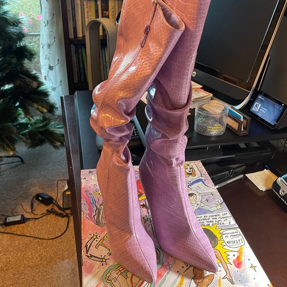 Pink Metallic Dagget Western Boots Size 6.5M. - Picture 1 of 5